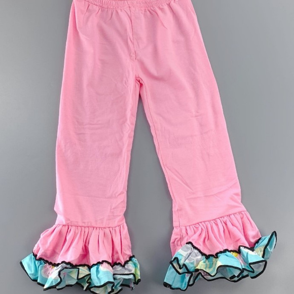 Boutique Pink Ruffle Tunic Leggings Outfit - Picture 3 of 3